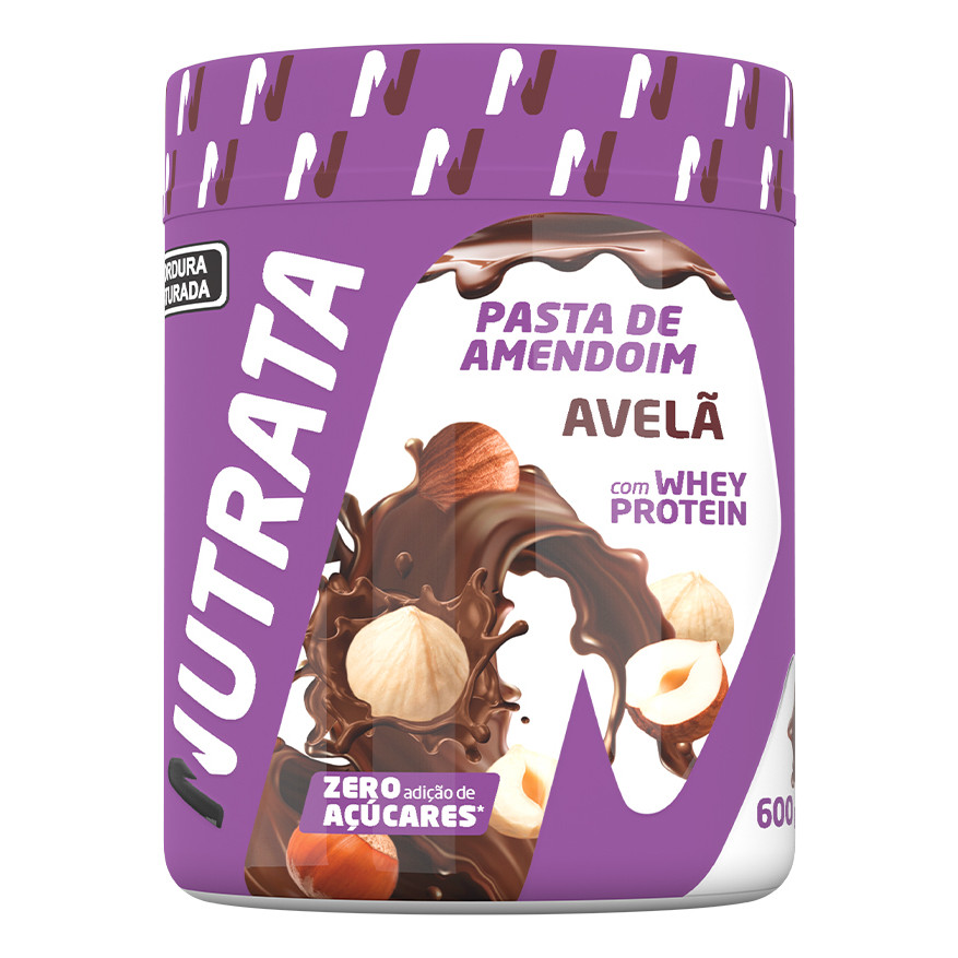 Pasta Amendo Whey 600g Sabor Avelã Nutrata em Oferta na Shopee