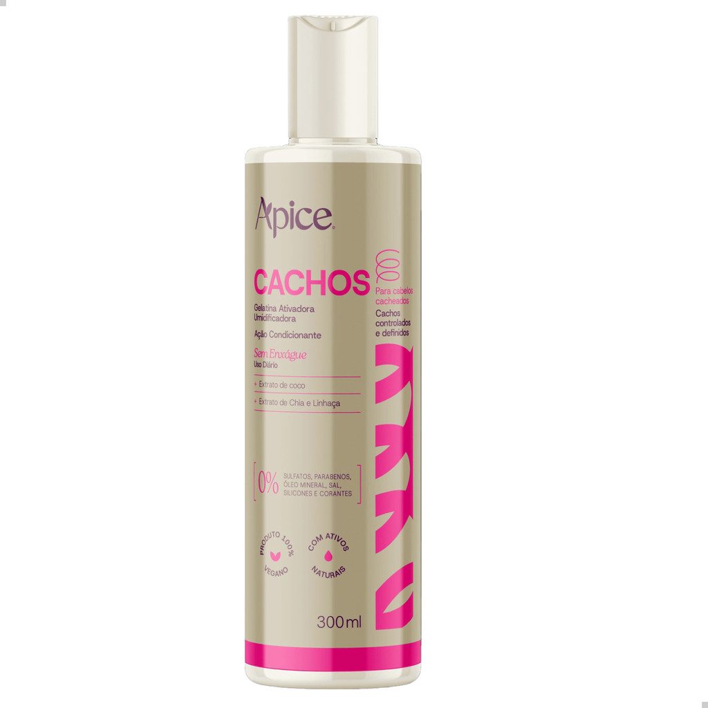 GELATINA MODELADORA E NUTRITIVA CACHOS 300ML NOVA FRAGÂNCIA CACHOS DEFINIDOS HIDRATADOS NUTRE