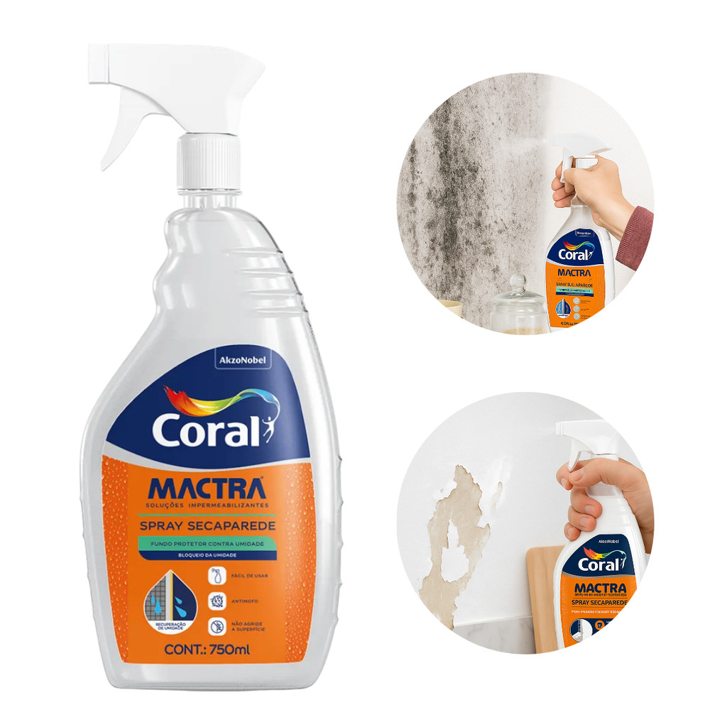 Spray Seca Parede Pronto Pra Uso Elimina Umidade 750ml Mactra