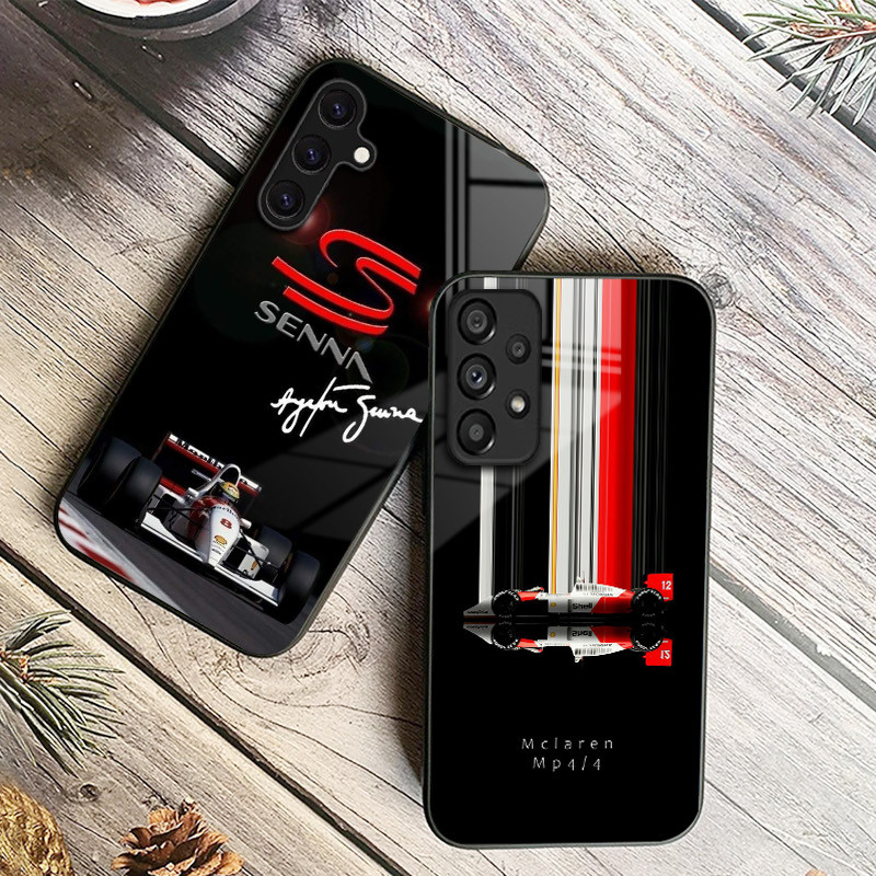 Ayrton Senna 12 Capa De Telefone De Vidro Para Samsung Galaxy A14 A16 A30 A22 A32 A33 A34 A40 A42 A55 4G A52 A53 A54 A70