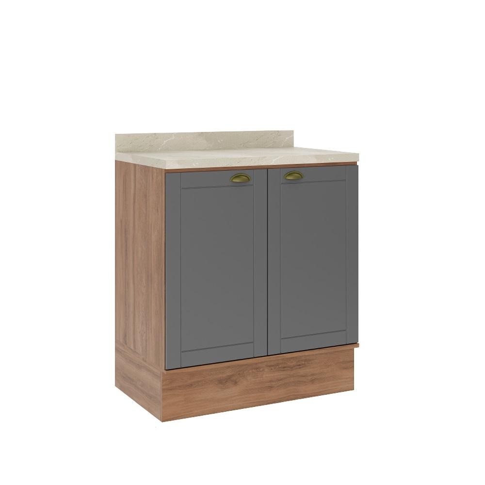 Balcão Milla 2 Portas Nog/Cinza 80cm Carraro em Oferta na Shopee