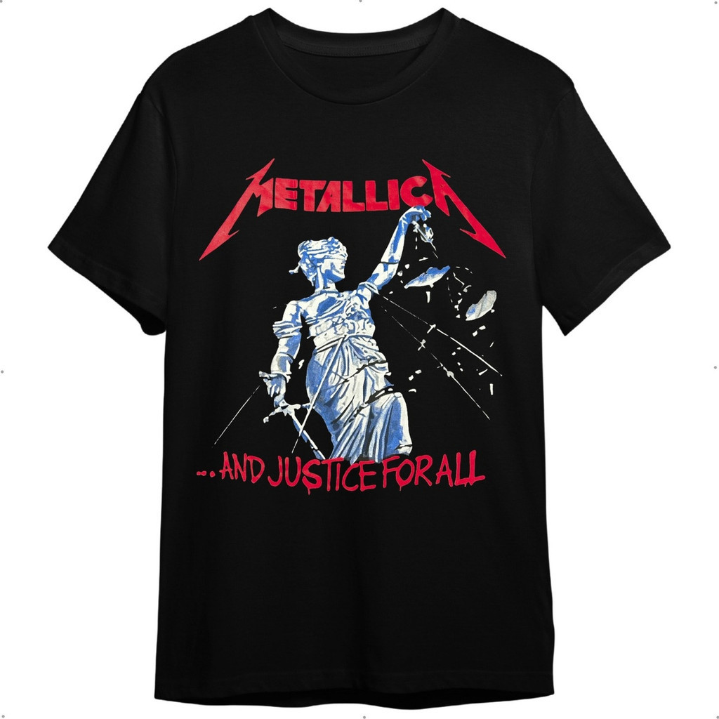 Camiseta Metallica Caveira And Justice For All Preta Banda D