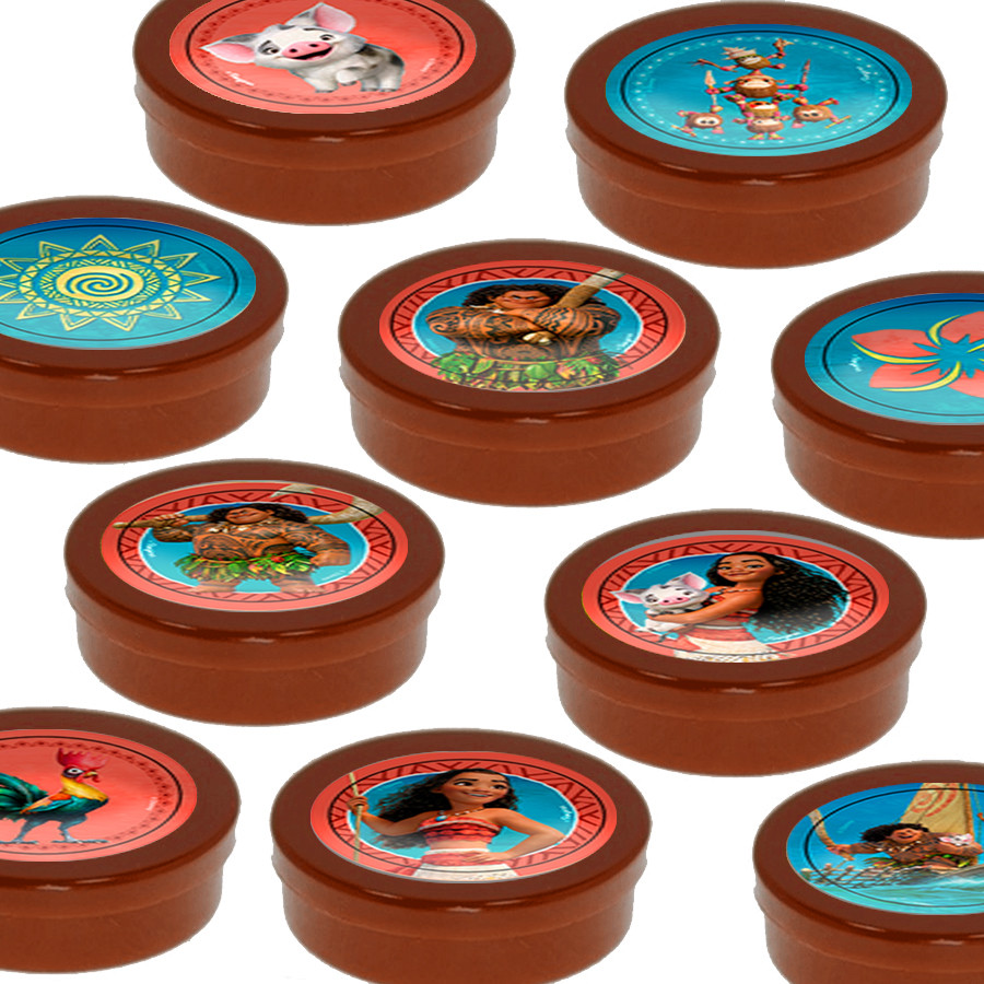 Latinha Lembrancinha Marrom - Festa Moana - 8 cm - 20 unidades - Rizzo - Home & Living