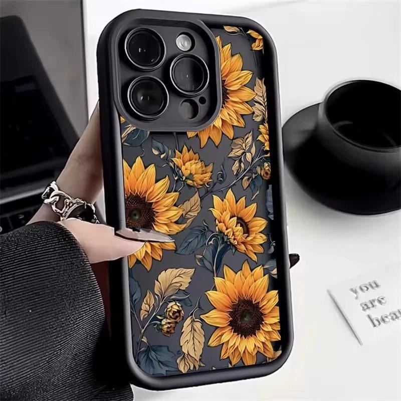 Capinha capa Silicone de crisântemo para Redmi Poco F5 X 3 5 6 M3 Pro Note 8 9 10 11 12 13 14 C S Pro 9A A2 Mi lite 4 5G em Oferta na Shopee
