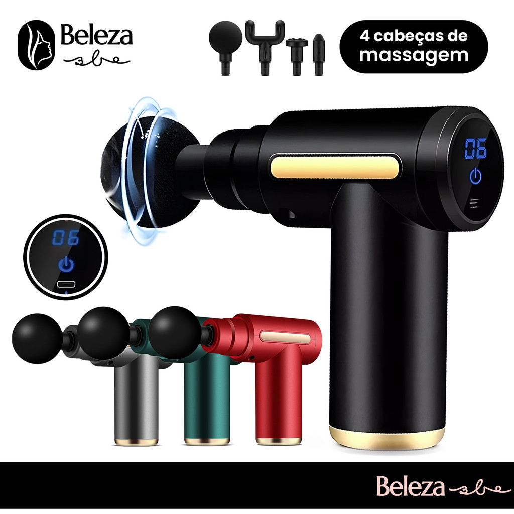 Portátil Profissional Massageador Elétrico Alta Frequência Muscular Pistola Massagem Gun