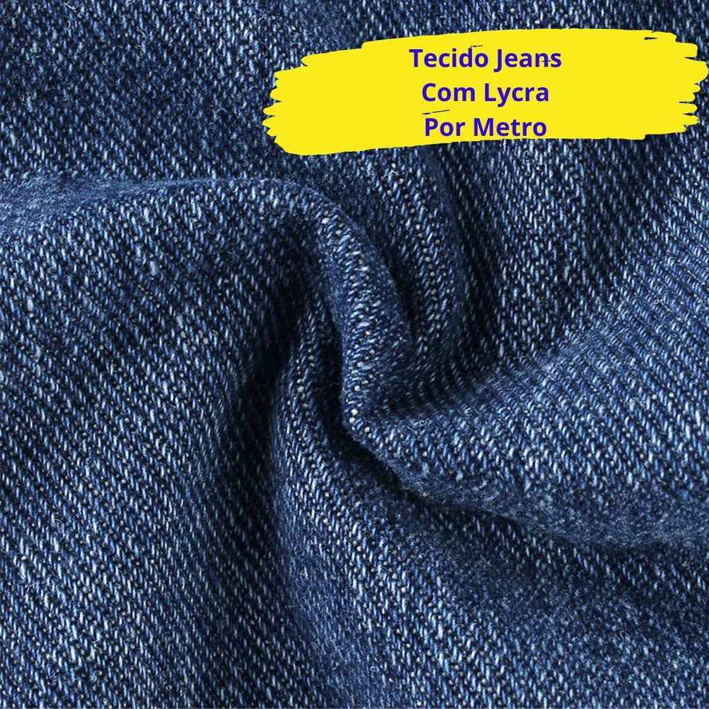 Tecido Jeans Grosso Com Elastano Lycra 1,50m X 3,00m Metro