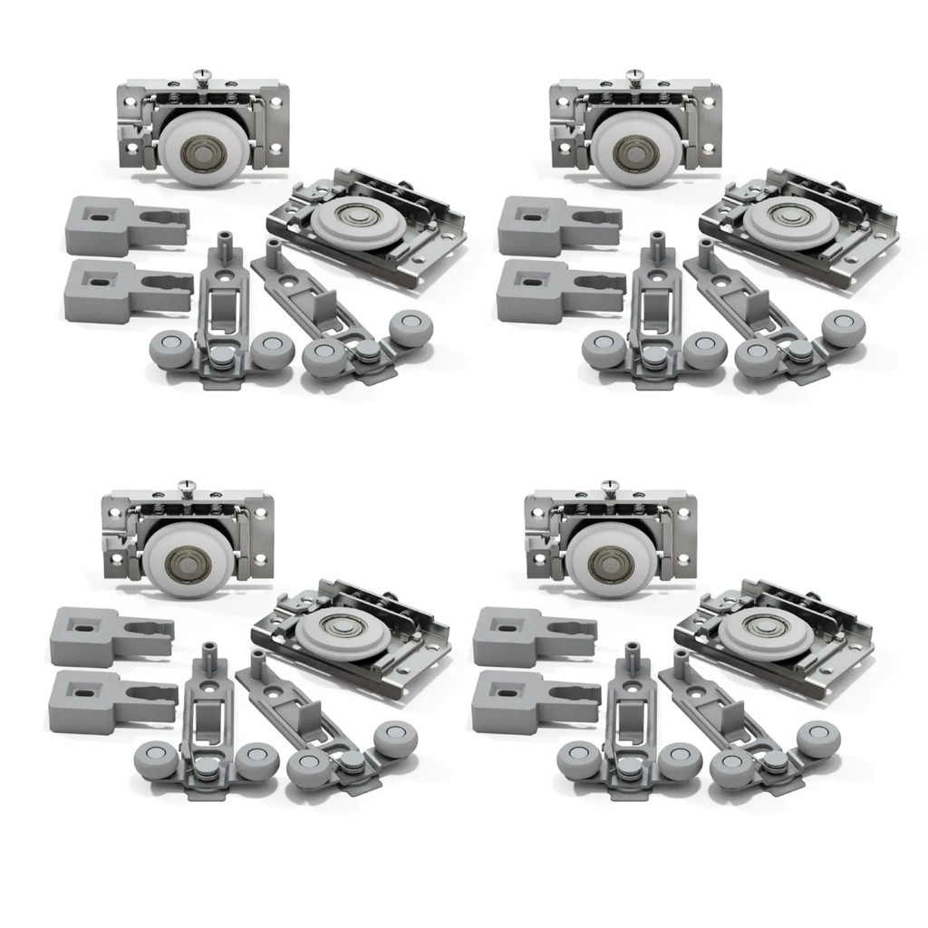4 Kit Roldana Para Porta De Correr RO62 Guia Flex 1 Porta