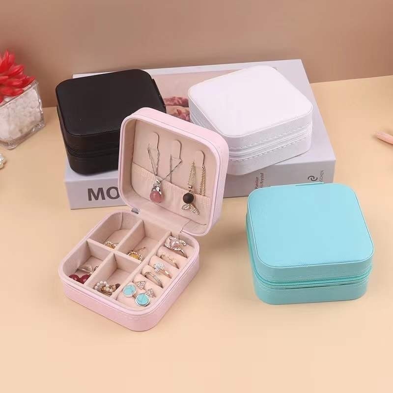 ANA KIT 12 pcs Porta Jóias Portátil Caixinha Bolsa de Armazenamento Colar Brincos Anéis - Home & Living