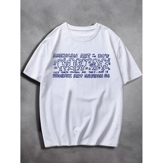 Camiseta Oversized Unissex Estampa American Art Dance Longline Blusa Manga Curta Desenho