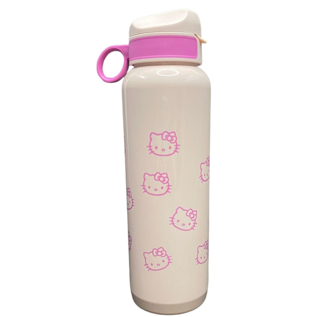 Garrafa Garrafinha de Água Infantil Squeeze Hello Kitty 1000ml Rosa Claro Bandeirante