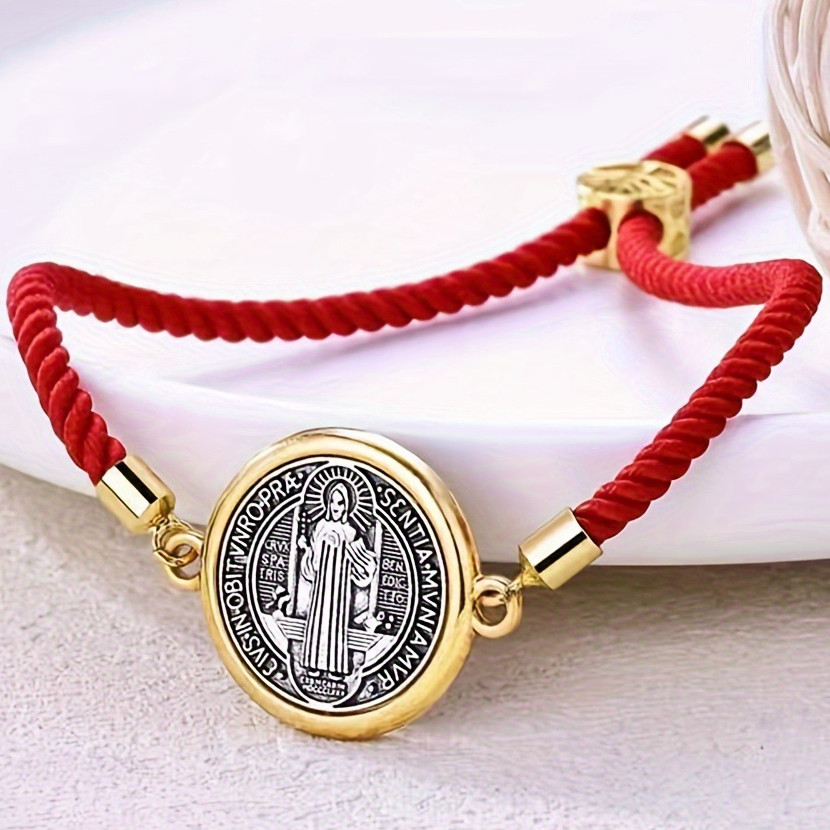 Pulseira Religiosa de Abade São Bento para Proteção Contra Energias Negativas, Feitiços, Maldições, Vibrações Negativas,