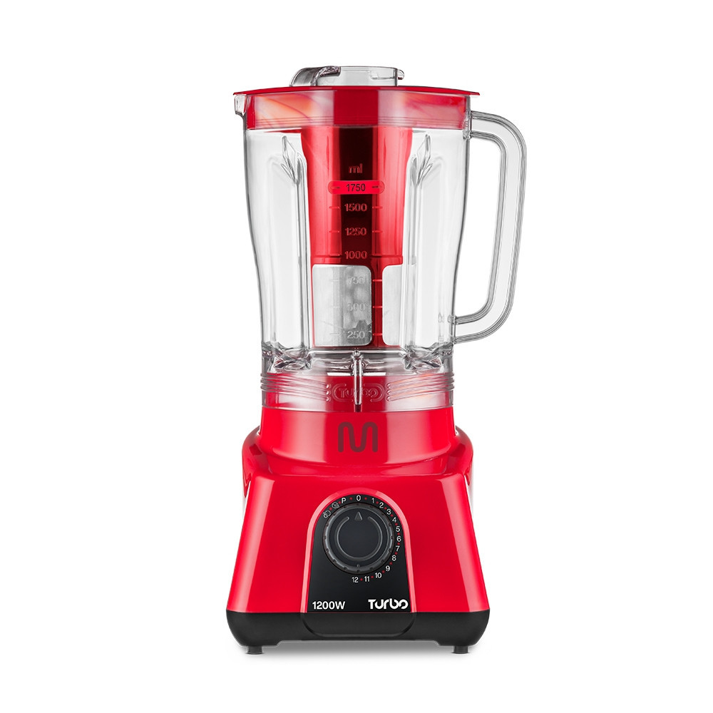 Liquidificador 2,6L Turbo Vermelho 1200w-127v com 12 Velocidades Multi Home - LQ1203 em Oferta na Shopee