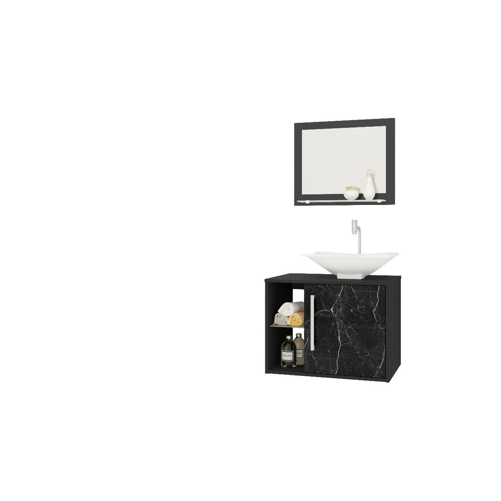 Conj Gabinete Baden Bechara  2075767 Banheiro Preto Fosco Nero