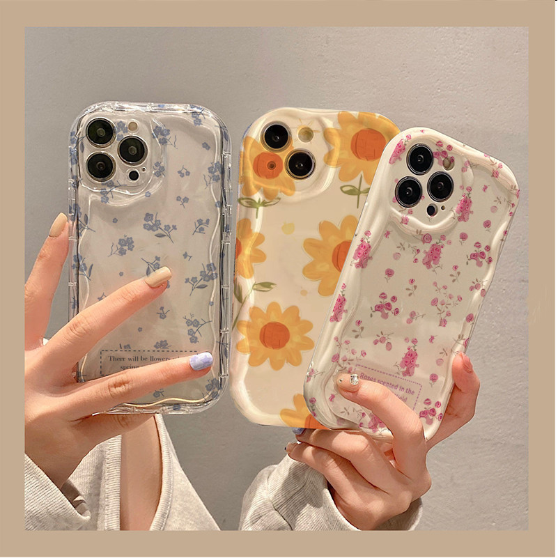 Capa Para Samsung Galaxy A13 A53 A33 A73 A23 A54 A14 A34 A35 A24 A05 A05S A15 A55 A72 Flores Pequenas Floral Moda Transp