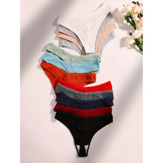 Kit de Calcinhas Fio Dental de Algodão Canelado em Oferta na Shopee