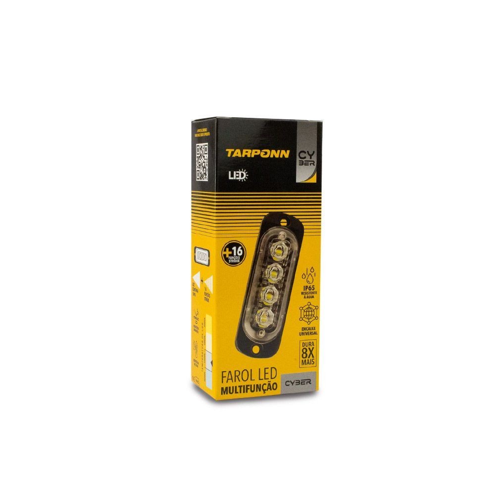 Farol Strobo Multifunção Cyber 4 Leds SMD Tarponn Ip65 12v — imagem 2 de 2