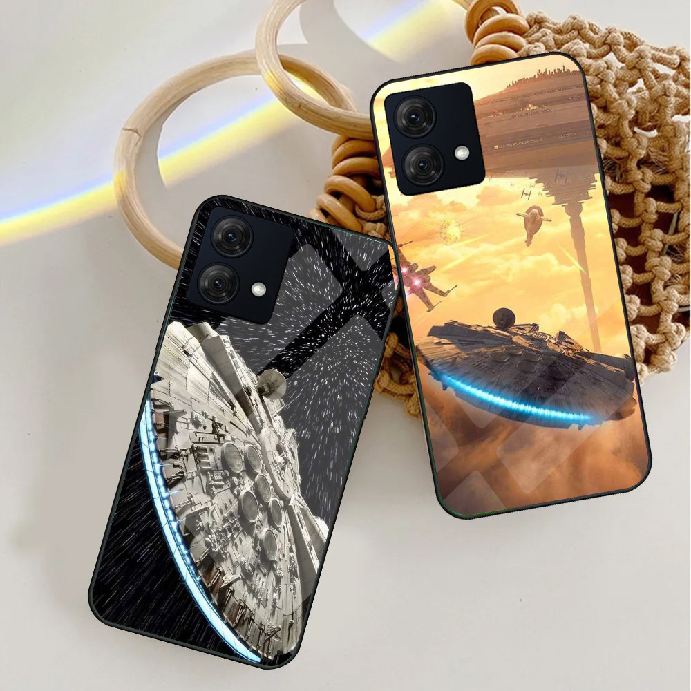 star wars Navio Caso De Telefone Vidro Para Motorola Moto G75 G55 G35 G24 G34 G54 G84 G85 G34 Borda 50 60 Pro Capa