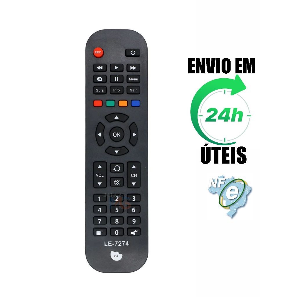 Controle Remoto Compatível com Receptor Oi TV DSI74 / Oi TV Multilaser GS0601 Ses6 Etrs33 Etrs34 em Oferta na Shopee