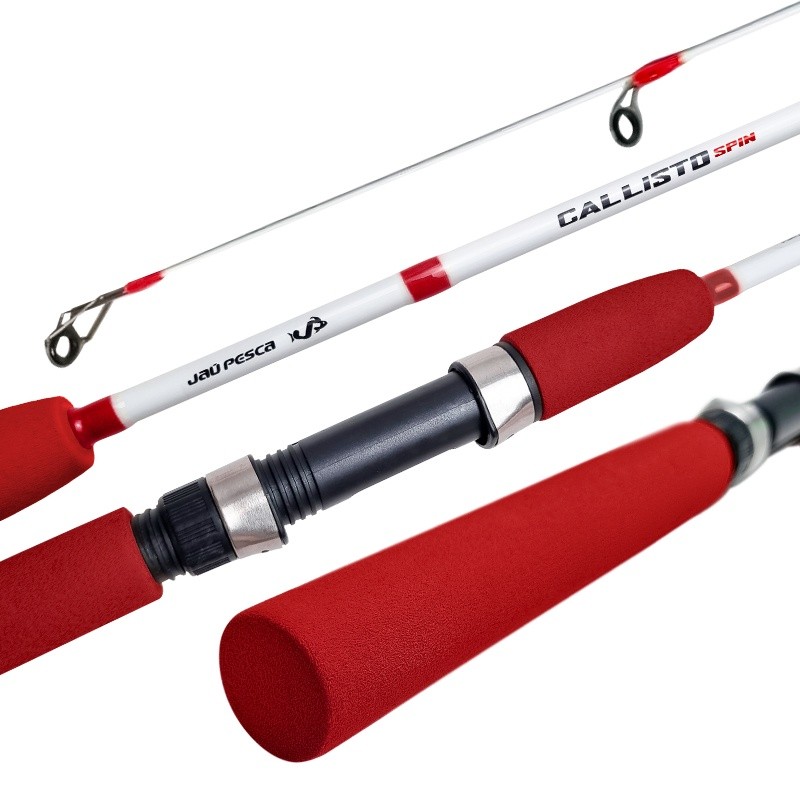 Vara Molinete JP CALLISTO 1,35 mts 10-20LBS 2 Partes Branco/Vermelho em Oferta na Shopee
