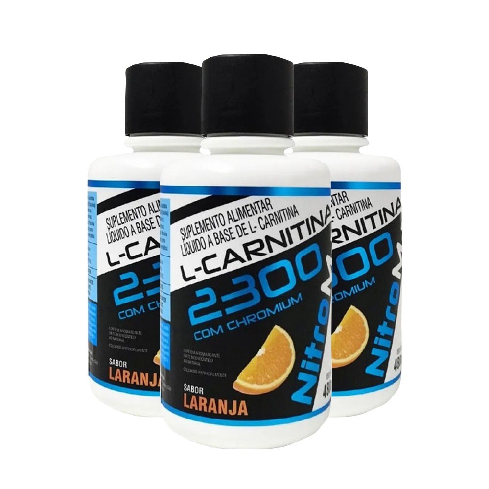 3X L-CARNITINA 2300 COM CHROMIUM 480ML SABOR LARANJA