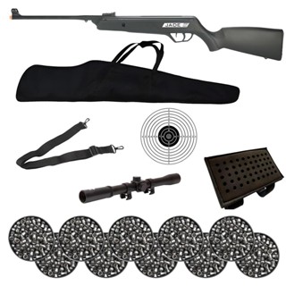 Carabina de Pressão New Jade 4.5mm - CBC + Luneta 4x20 + 10 Chumbos + Bandoleira + Capa + Alvo + Porta Chumbo em Oferta na Shopee