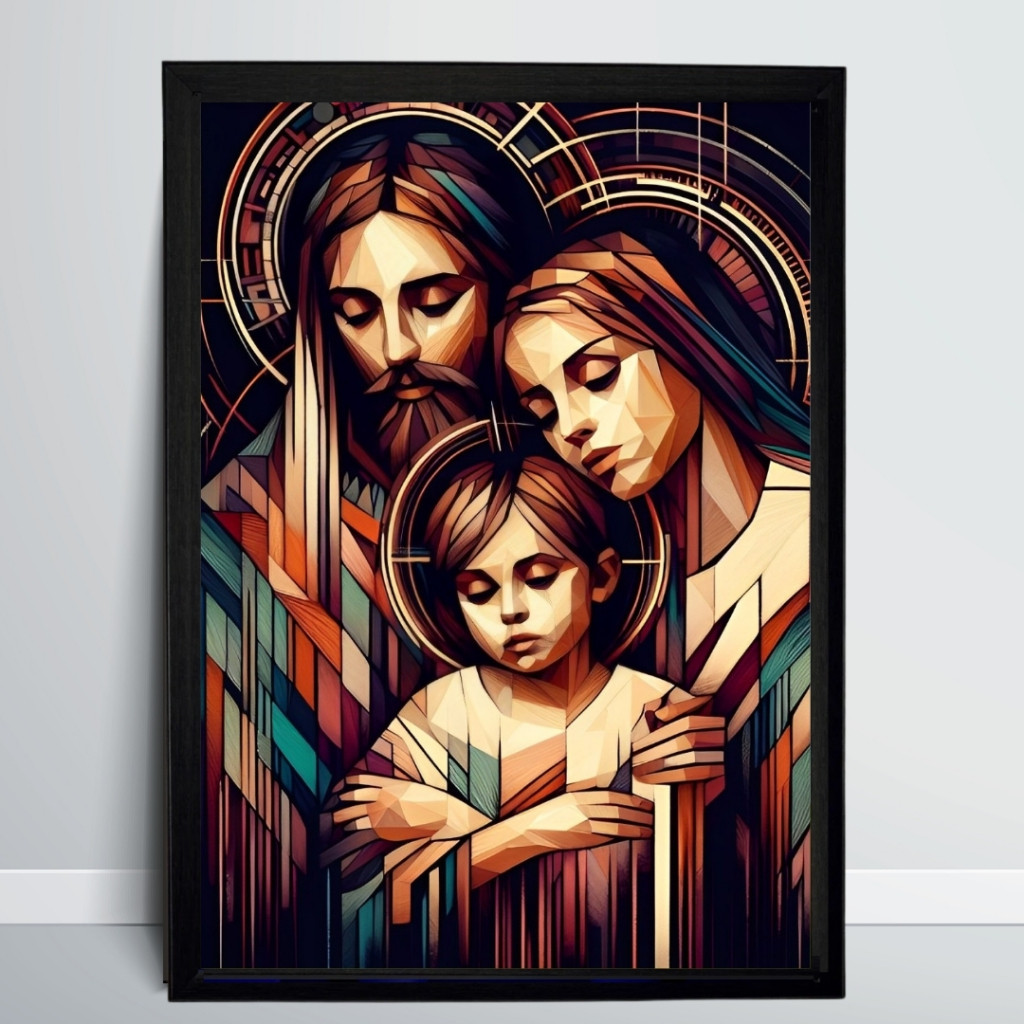 Quadro Decorativo Católico Sagrada Familia de Nazaré Santo
