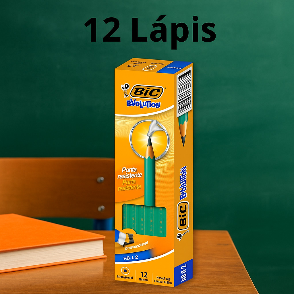 Caixa com 12 Lapis Bic Evolution Redondo HB N°2 Verde em Oferta na Shopee