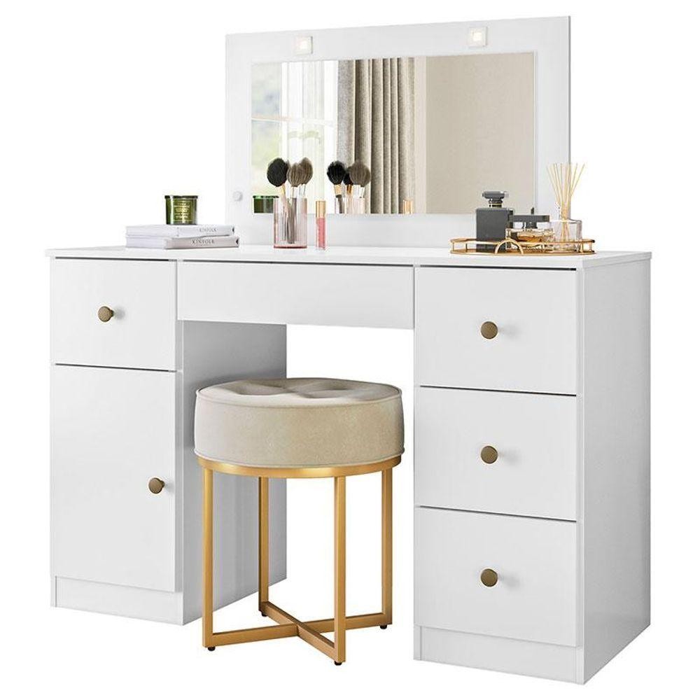 Penteadeira Camarim Sonhos Branco Brilho - Moval