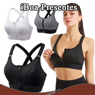 Top Academia Sutiã Esportivo Ajustável Com Zíper Frontal sutiã superior de fitness para ioga em Oferta na Shopee