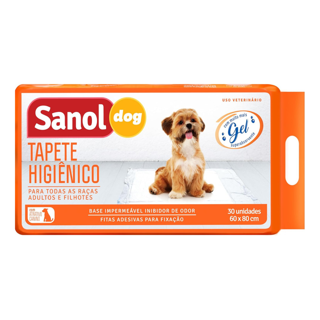 Tapete Higiênico 30 Unidades – Controle de Odor e Absorção Rápida - Sanol Dog