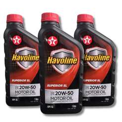 KIT 3 ÓLEO TEXACO HAVOLINE 20W50 SUPERIOR SL 1L