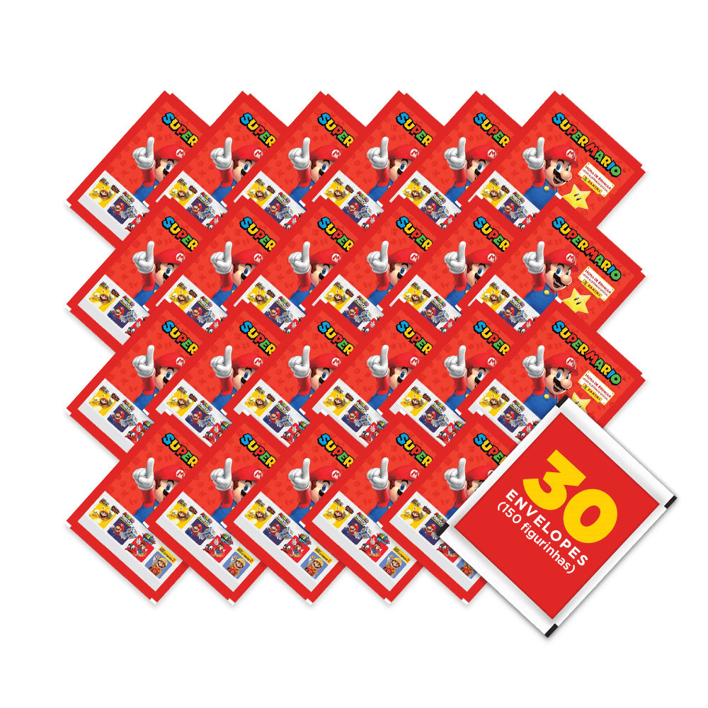 Super Mario Hora de Brincar - Contém 30 Envelopes (150 Figurinhas) - Novo em Oferta na Shopee