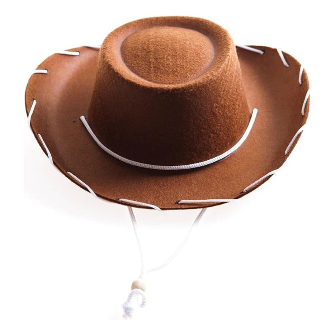 Chapéu Cowboy Woody Toy Story Marrom Country Junina Caipira Vaqueiro Rodeio Festa Fantasia Cosplay Carnaval Halloween