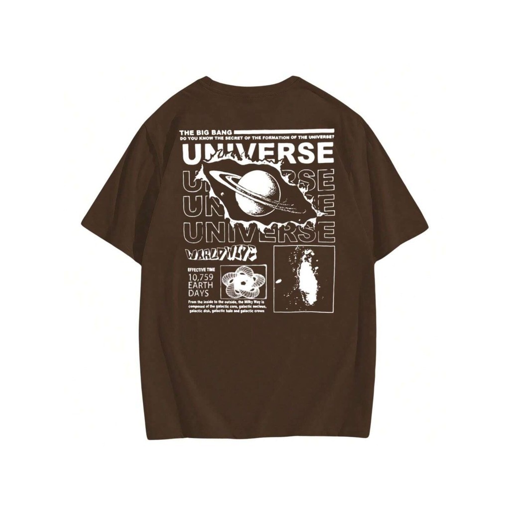 Camiseta Masculina Oversized Universe Gola Careca Streetwear Estilo De Rua Malha 100% Algodão Lançamento 01