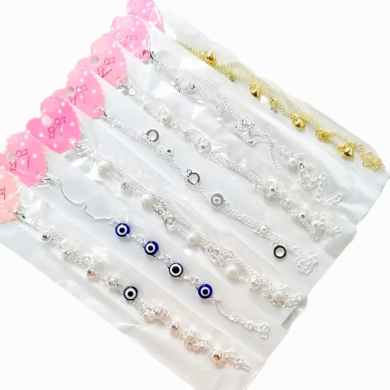 Kit 6/12 Pulseiras Prateado e Dourado - Feminina Sortidos em Oferta na Shopee