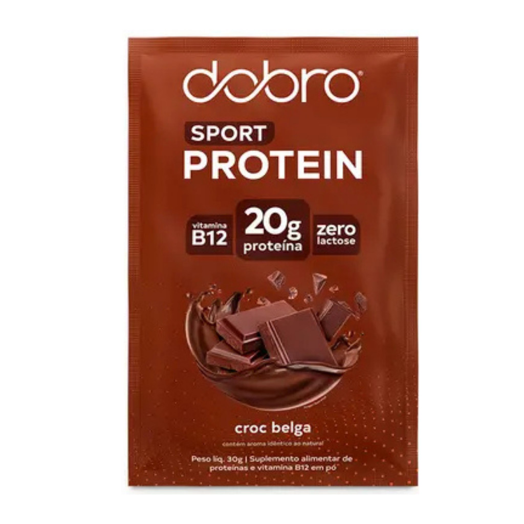 Sache Proteína Vegana Sport Dobro Chocolate Belga 30g em Oferta na Shopee