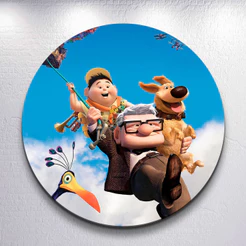 Capa Painel Para Festa Infantil Estampa Casa Balão Tema UP Aventura Redondo Sublimado Tamanhos Mini E Grande Decoração