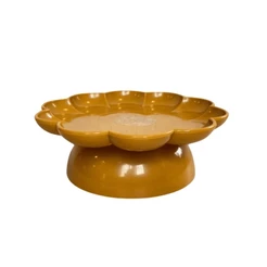 Bandeja Flower Com Pé - 180mm - Mostarda - 1 unidade - Só Boleiras - Rizzo
