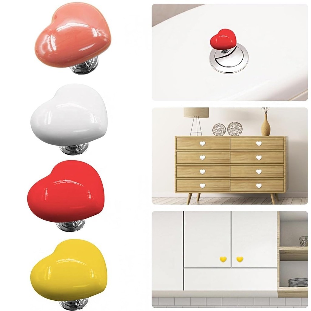 [Atacado] Botão Auxiliar Do Tanque De Água Sanitária/Colorido Criativo Sanitário Em Formato De Coração/Descarga Para Sen