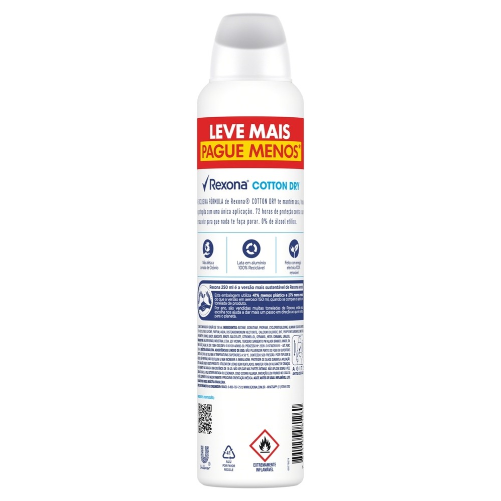 Kit 3 und Desod Aero Rexona Cotton Dry Azul 250ml · foto 2