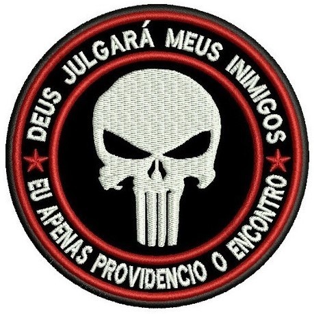 Patch Bordado Caveira Justiceiro