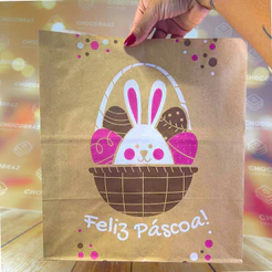 50 SACOS DELIVERY G 32x28x18 CM- OVOS E COELHINHOS 4747 (PÁSCOA IDEIA 2025) (CHOCO)