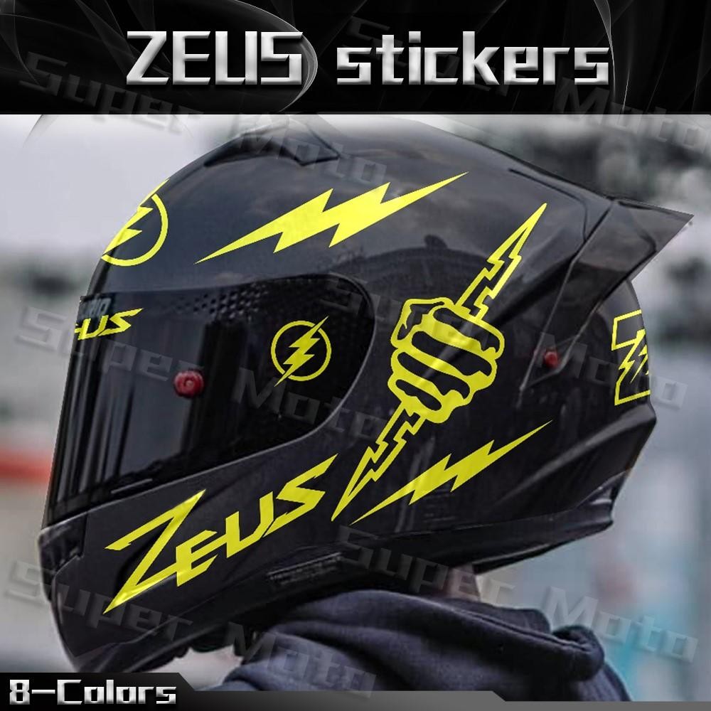 Adesivo Para Capacete De Motocicleta ZEUS Logotipo Decalque Viseira Pára-Brisa Caixa Lateral De Vidro Almofadas Cauda Ba