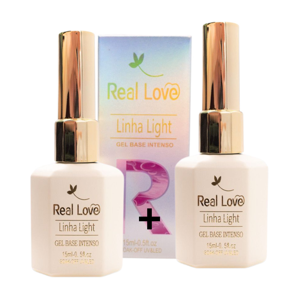 Kit 2 Base em Gel Intenso Linha Light 15ml - Real Love em Oferta na Shopee