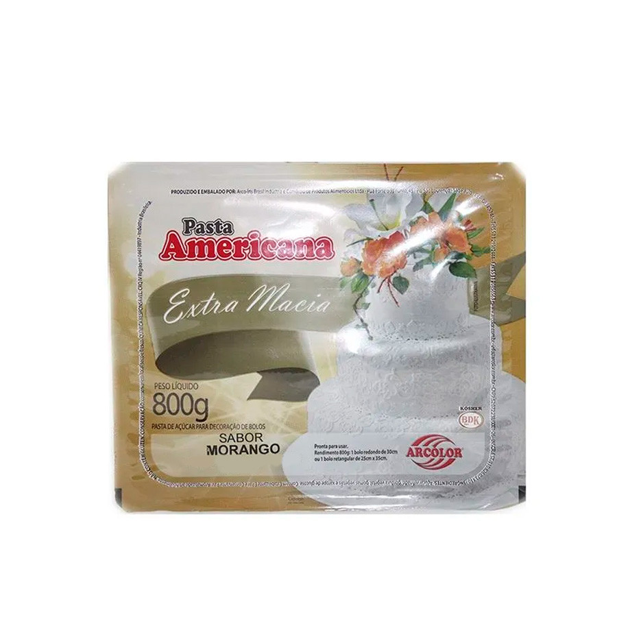 Pasta Americana Sabor de Morango - 800g - 1 unidade - Arcolor - Rizzo