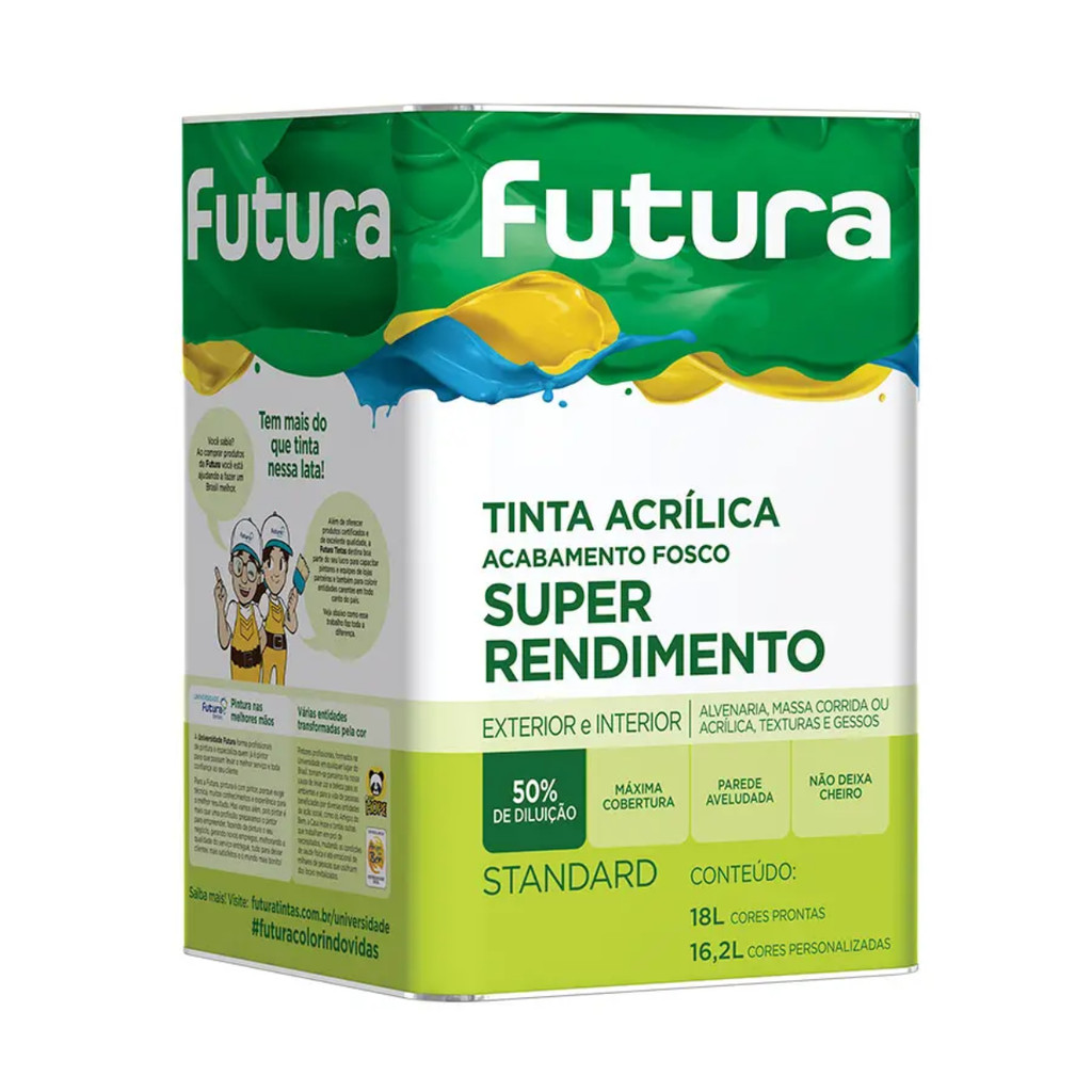 Tinta Super Rendimento Stardard Varias Cores 18L Futura em Oferta na Shopee