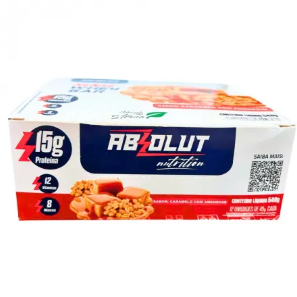 Sense Whey Bar Caixa Com 12 Unidades de 45g Absolut Nutrition Caramelo Com Amendoim em Oferta na Shopee