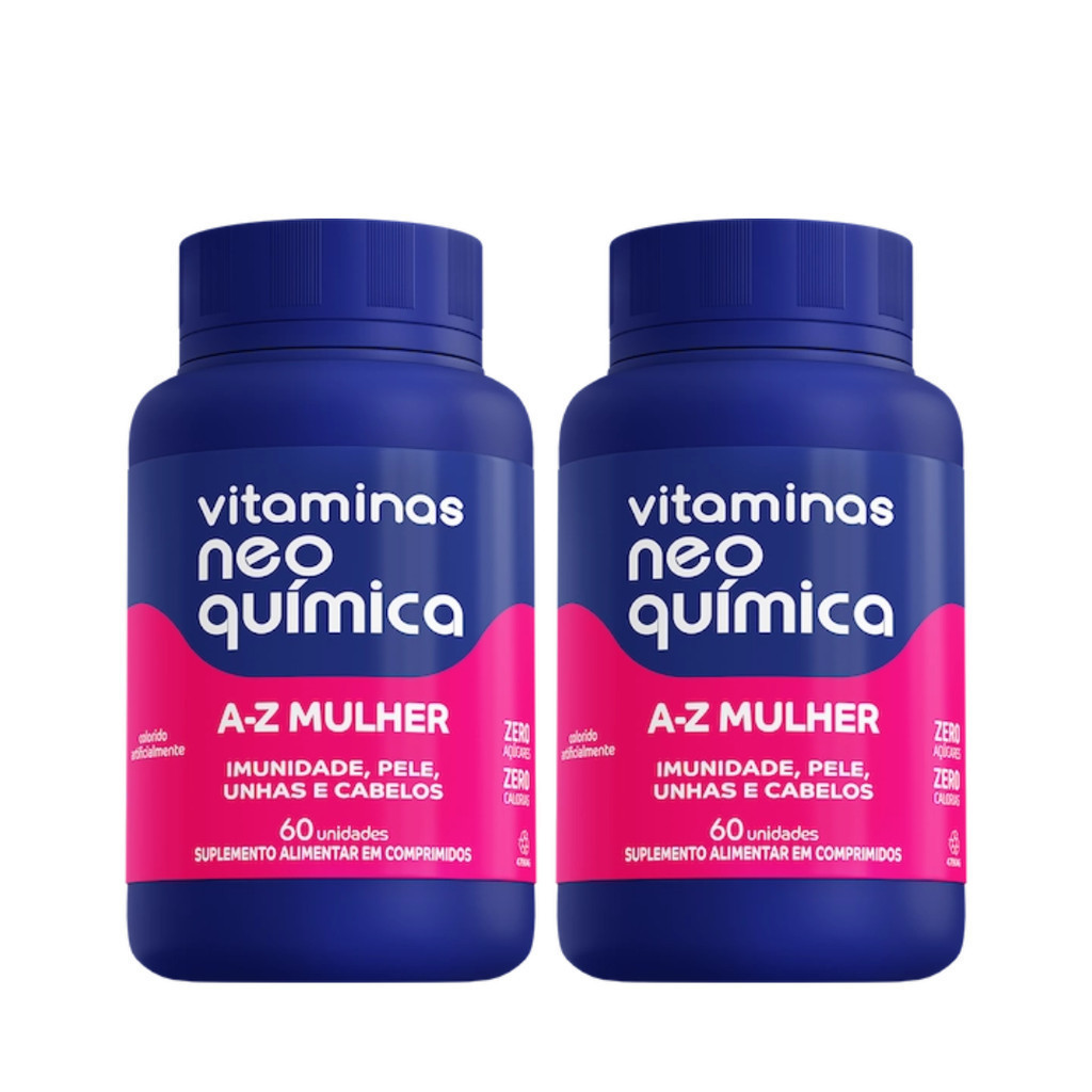 Kit 02 Neo Química Mulher Vitamina para Pele, Cabelos e Unhas 60un
