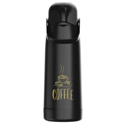 Garrafa Térmica Grande Magic Pump 1,8 Litros Cor Preta Decorada Cafe Termolar