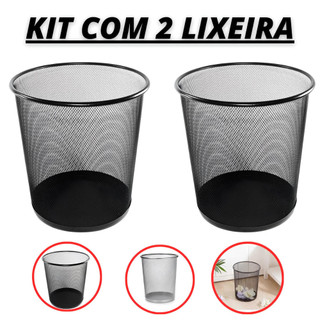 Lixeira Metal De 10 Litros Aramado Cesto Lixo Reforçado Para Escritorio Casa Quarto Top
